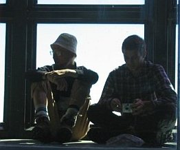 Pascal & Denis dinent à l'aiguille du Midi