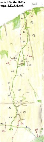 Dent d'Orlu, voie Cecile, topo Achard
