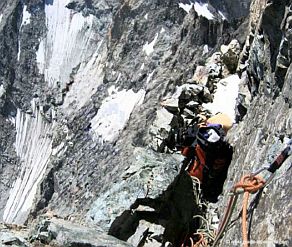 Bivouac en haut Bastion Ecrins Pilier sud