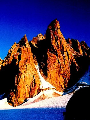 Grand Capucin et notre tente