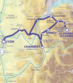 Plan reseau SNCF Lyon Chamonix Geneve