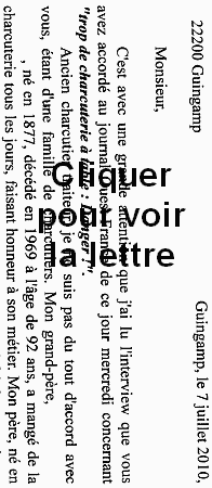 lettre charcutier guingamp