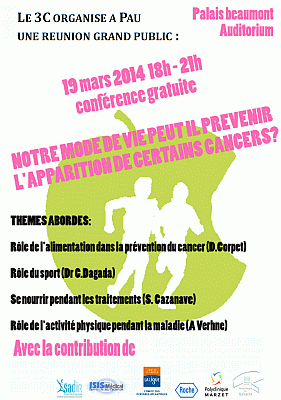 affiche conférence nutrition cancer Pau