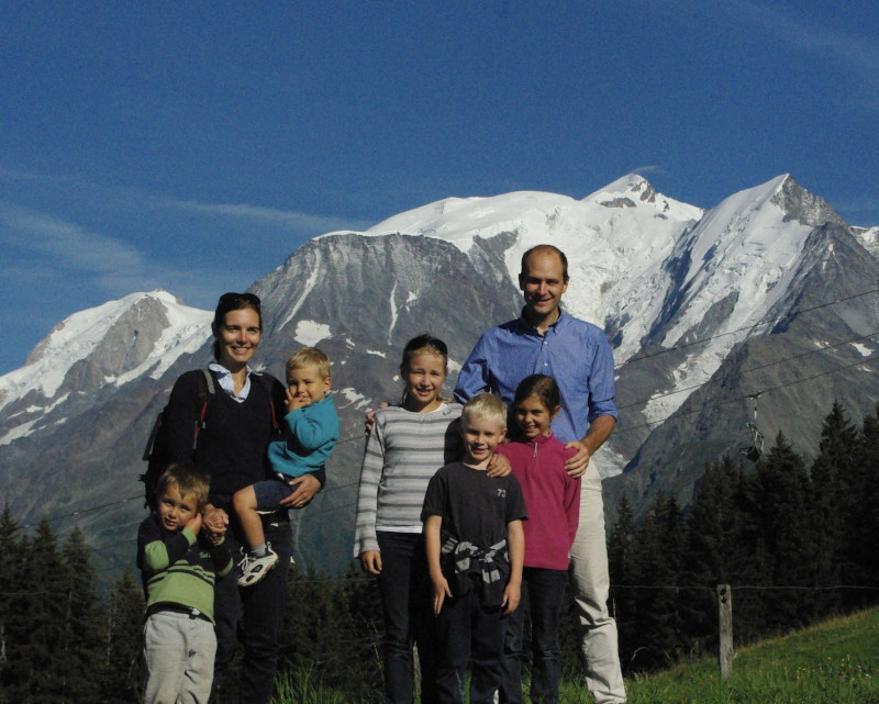 Benoît, Armelle, Côme, Marion, Thomas, Pascal et Valentine Corpet