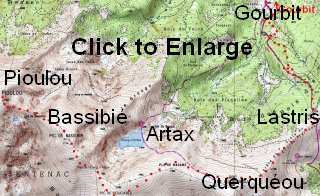 carte Gourbit Pioulou (c) GéoPortail IGN