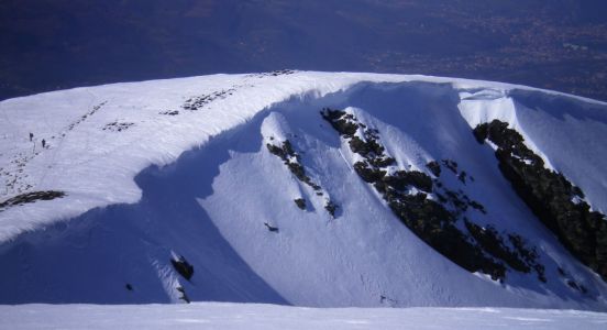 Corniche neige au Lauzat, Mont Fourcat, Ariège