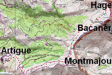 carte Artigue Bacanère