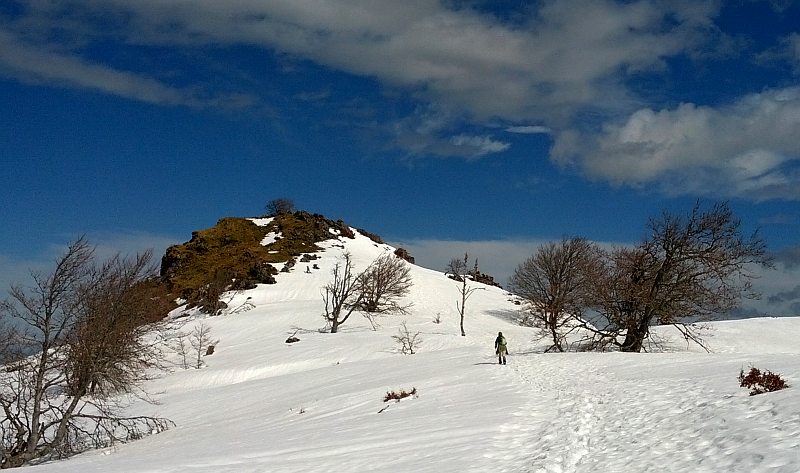 Flo arrive sommet Paloumère enneigé