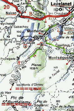 Michelin-343 Lavelanet Monts d'Olmes St.Barthélémy