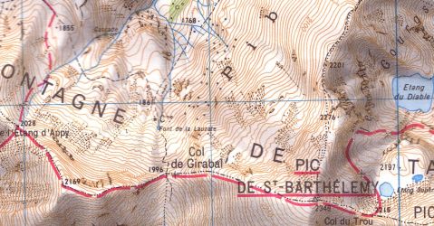 IGNtop25 Monts d'Olmes  St.Barthélémy