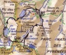 clik pour voir grande carte Michelin-85 Cols Aubisque & Pourtalet